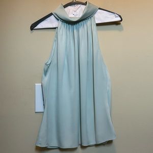 Elie Tahari - Sea Foam Green Sleeveless Blouse - Petite Medium